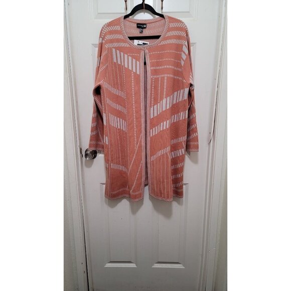 COPY - Antthony Womens Open-Front Cardigan Sweater - Geometric Pattern - Size … - Picture 2 of 12